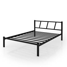 Cama Para Dormitório Casal Helena De Ferro Cor: preto