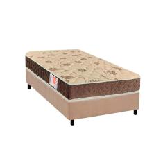 Cama Box Solteiro: Colchão Espuma D33 Orthoflex Comfortpedic + Base CRC Suede Clean (88x188)