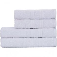 Jogo De Toalhas De Banho 4 Peças 100% Algodão Alta Absorção (2 Banho +