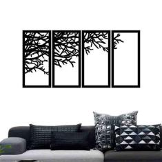 Quadro Decorativo Galhos Secos 6mm Vazado - Mdf - Decoarts, Preto