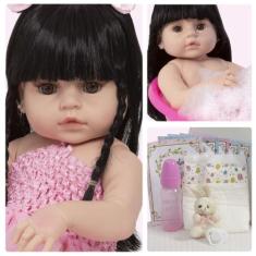 Boneca Reborn Morena Enxoval Bailarina Coelhinha Acessórios - Cegonha 