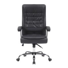 Cadeira Big Mola Ensacada Escritório Presidente Giratória Em Couro Sintetico Com Nr17 Espresso Móvei Preto