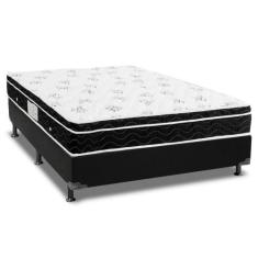 Cama Box Casal: Colchão Molas Ortobom Nanolastic Physical Spring + Bas