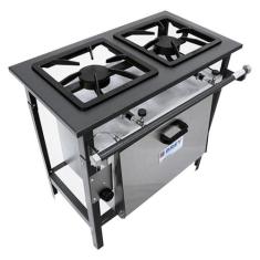 Fogão 2 Bocas com Forno Metal Brey Alta Pressão 002-F