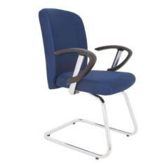 Cadeira Diretor Luxuosa com Base S Cromado Linha Alpha Azul