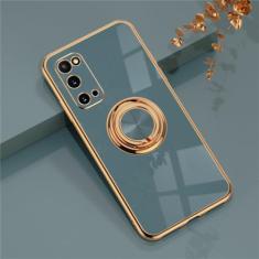 Capa de silicone revestida para Samsung Galaxy S22 S23 Ultra S20 FE S21 Plus Note 20 10 A52 S10 A53 A52S A72 5G Capa com suporte de anel, cinza, para Samsung A72