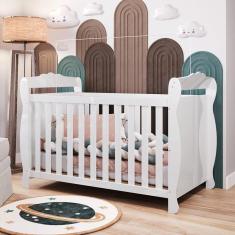 Berço Mini Cama 3 em 1 Americano 100% MDF Cocada Branco