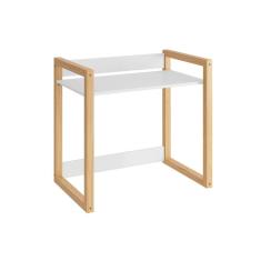 Mesa Zoe Infantil com Regulagem de Altura Branco Fosco/ Madeira Natural - Reller