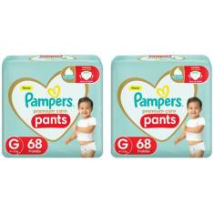 Kit Fraldas Pampers Premium Care Pants - Calça Tam. G 9 a 13kg 2 Pacot