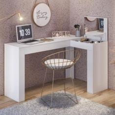 Escrivaninha com Camarim Stela Belaflex - Mobler, Branco Fosco