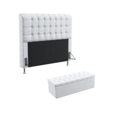 Kit Cabeceira Dama 140 Para Cama de Casal e Calçadeira Sagitarius Cour