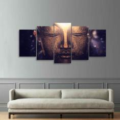 Quadro Buda decorativo Para Sala Quarto Hall Mosaico 5 Peças - Quadros