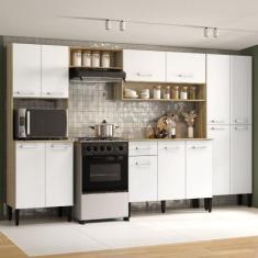 Cozinha Completa Arizona Plus com Armário e Balcão Carraro, Carvalho/B