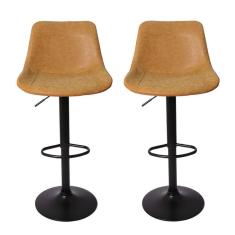 Kit 2 Banquetas Estofadas c/encosto p/Cozinha Gir.Caramelo