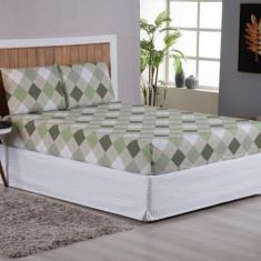 Jogo de Lençol Queen 3 Peças 200 Fios 100% algodão Estampado Mariah - 