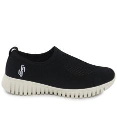 Tenis usaflex slip on tricot monograma, 37, Preto