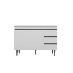 Balcão Gabinete de Pia Andréia 120cm Branco S/ Tampo - AJL Móveis