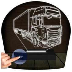 Luminária Led 3D Caminhão Abajur 1 - 3D Fantasy, Branco, Bivolt