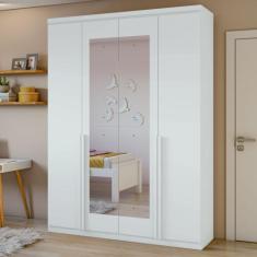 Guarda-roupa Solteiro com Espelho 4 Portas 2 Gavetas Alonzo100% MDF - 