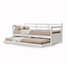 Sofá Cama Solteiro Retrô Madeira Enjoy + 2 Kit - Branco - Branco