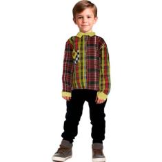 Roupa Infantil Masculina Caipira Camisa Xadrez Festa Junina - Fantasia