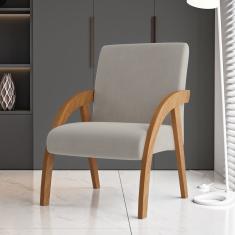 Poltrona Em Veludo Com Apoio Para Os Braços Duda Marfim