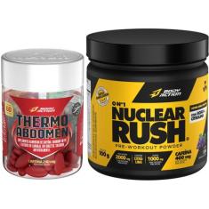 Kit Thermo Abdomen 60 Comp + Pré Treino Nuclear Rush Bodyaction, Uva