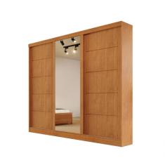 Guarda Roupa Solteiro Capri 3 Portas de Correr 4 Gavetas MDP-MDF Capri-nature Bianchi Móveis