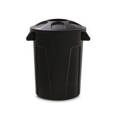 Cesto Balde Plástico Para Lixo 100 Litros - Preto