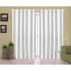 Cortina Corta Luz 3,00m X 1,80m 100% Blackout PVC Branco Para Sala Ou Quarto Para Varão Simples