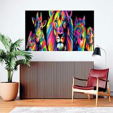 Painel Adesivo de Parede Animais Color Tamanho 90x50cm