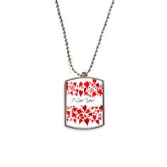 Colar para animais de estimação com pingente de corrente de aço inoxidável para Dia dos Namorados I Love You