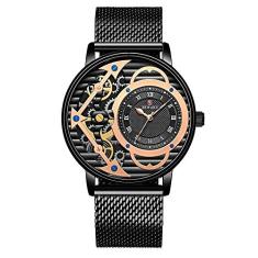 Relógio Luxo Unissex À Prova D' Água Casual REWARD 62003 Aço Inoxidável Dthin (Preto)