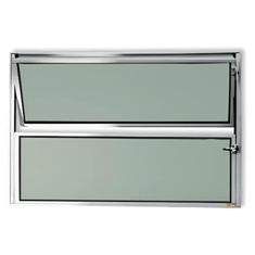Janela Basculante de Alumínio 40x100cm com Vidro Boreal Anodizado Master Brimak
