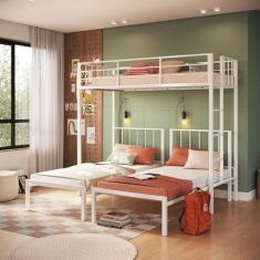 Treliche de Solteiro em Ferro Max Branco