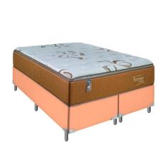 Cama Box Queen Bege Colchão de Molas Toronto Euro Pillow - Portobel