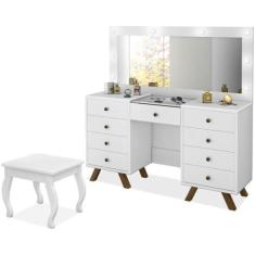 Kit Penteadeira Com Banqueta Em MDF 00808900X022034 Branco LPA - Móvei