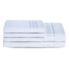 Jogo De Toalhas Gigantes 2 Banho 2 Rosto Indian Soft 100% Algodão - Branco Branco