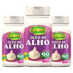 KIT C/3 Un. Suplemento Óleo De Alho 350mg 60 Cápsulas - Unilife