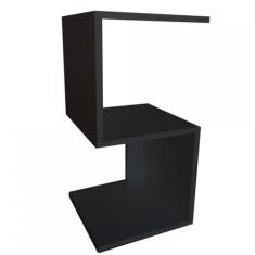 Mesa De Cabeceira Em S Em Mdf Branco - Móveis Trovarelli, Preto