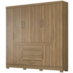 Guarda Roupa Casal Demóbile New Realce 8 portas 04 gavetas com pés Amendola Touch 138