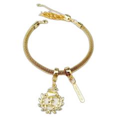 Pulseira Farmácia Com Placa Folheado A Ouro 18k