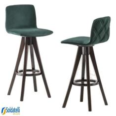 Kit 2 Banquetas Lavínia Base Giratória Chocolate Vários Tecidos em Lin