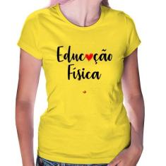 Baby Look Educação Física por amor - Foca na Moda, Amarelo, G