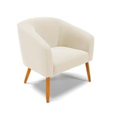 Poltrona Stella Veludo Pés Palito Castanho - D'rossi Cor Bege