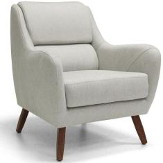 Poltrona Decorativa Para Sala de Estar e Recepção Gooby D02 Linho Bege