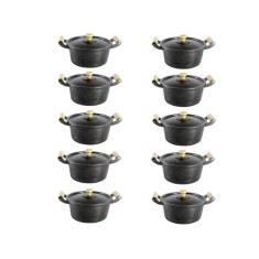 Jogo 10 Panelas Caçarolas Alumínio Fundido Craqueadas
