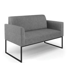 Sofá Namoradeira Base Industrial Preto Marisa Linho - DRossi, A26 Graf