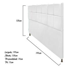 Cabeceira Damares 195 Cm King Size Com Botonê Suede Branco
