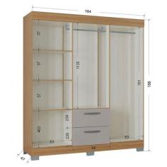 Guarda Roupa Casal Tóquio 6 Portas Com Armário Multiuso 2 Portas Peque